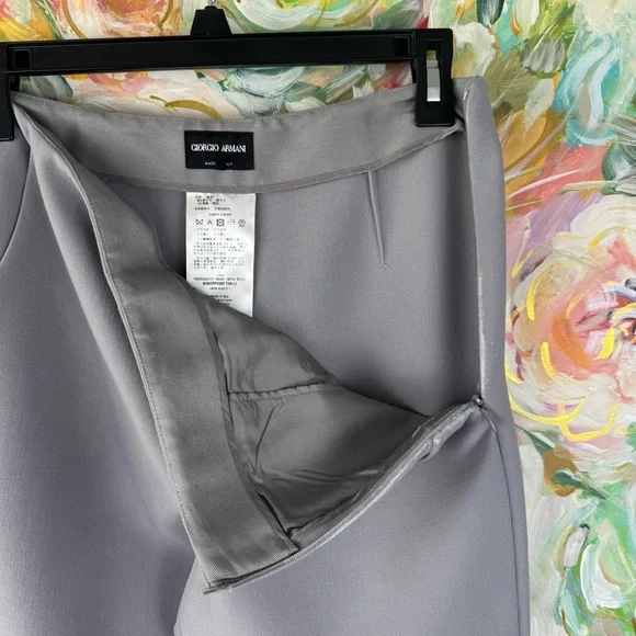 Giorgio Armani Gray Virgin Wool Pants Made in Italy EU40 US4 Straight Leg - Picture 6 of 13